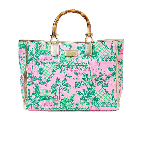 Lilly Pulitzer NWT Greydon Canvas Always Worth It Tote in Mandevilla Baby - Picture 5 of 10